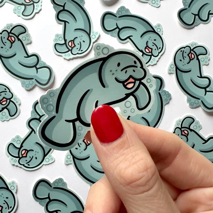 Manatee Mini Sticker for wholesale by Shop Emily M