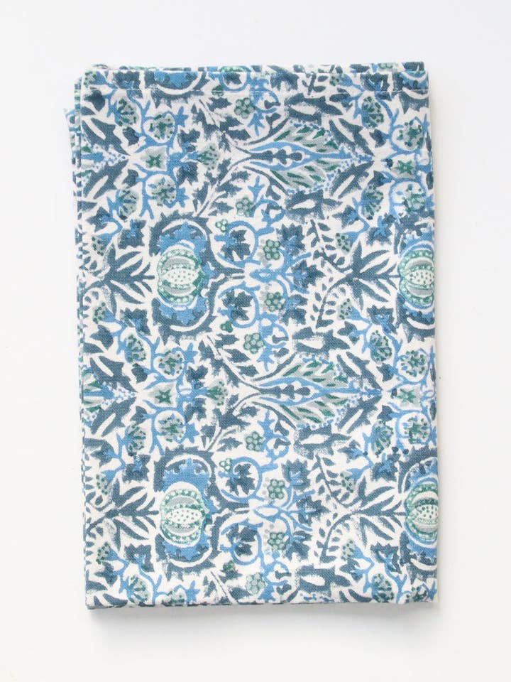 Dishcloth | Fique Blue | Handblockprinted for wholesale by Rozablue