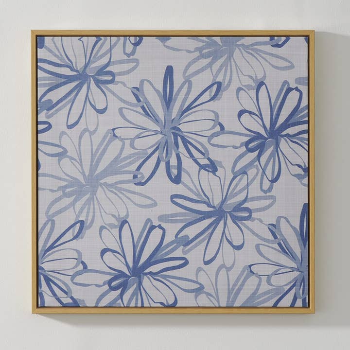 New Signature Homestyles - Wholesale Art Print - Blue Daisy Framed Canvas Print