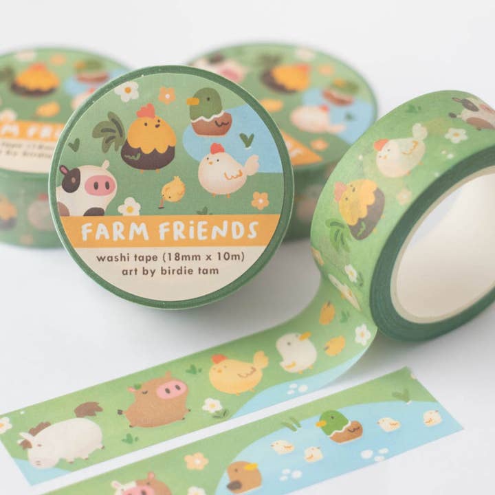 Washi tape - Amis de la ferme pour la vente par Birdie Tam