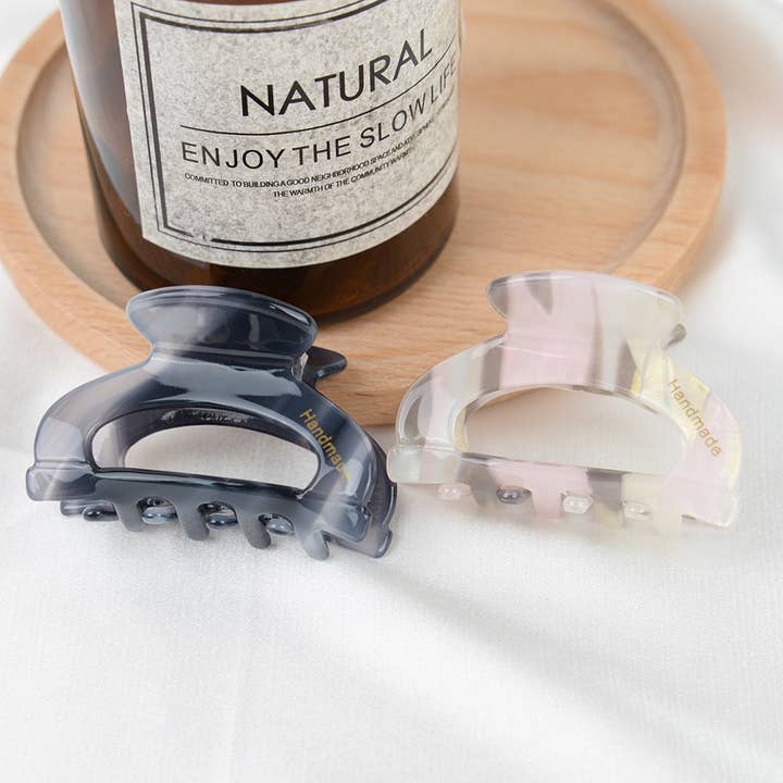 2.36'' Rounded Minimalist Acetate Hair Claw, Eco-Friendly for wholesale by TheDivaSoap