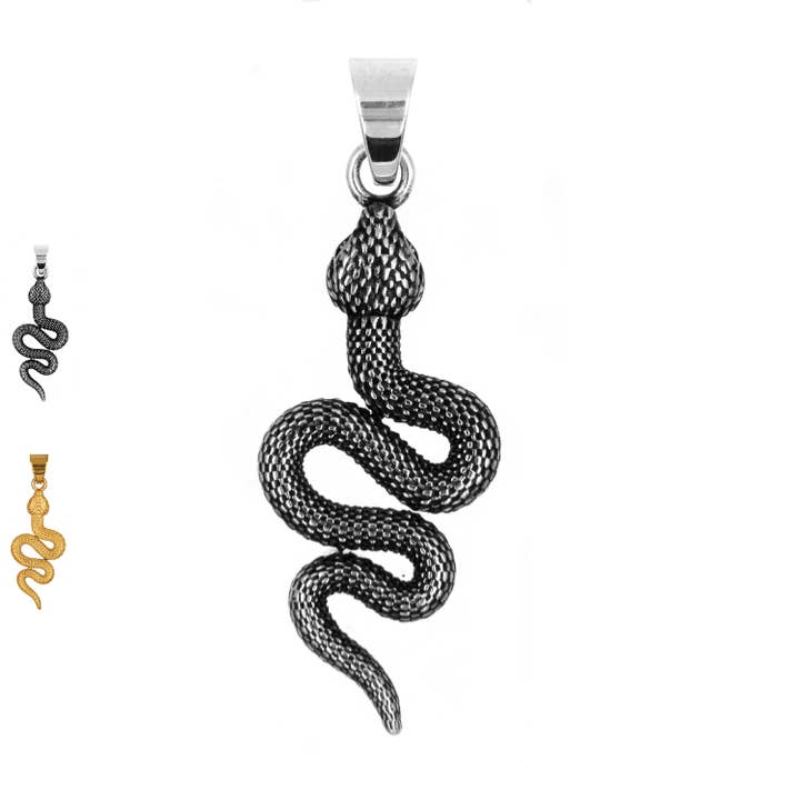 Q-128 Snake Steel Pendant for wholesale by Awaken