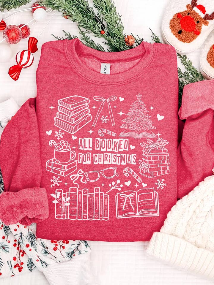 Todo reservado para Navidad Sudadera escarlata | Coqueta para venta al por mayor de Curly Tailed Designs