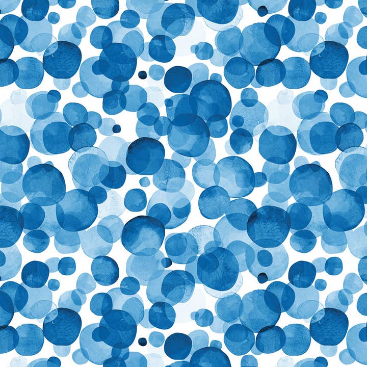Paper House Productions - Wholesale Scrapbook - Blue Watercolor Polka Dots 12 x 12 Scrapbook Paper