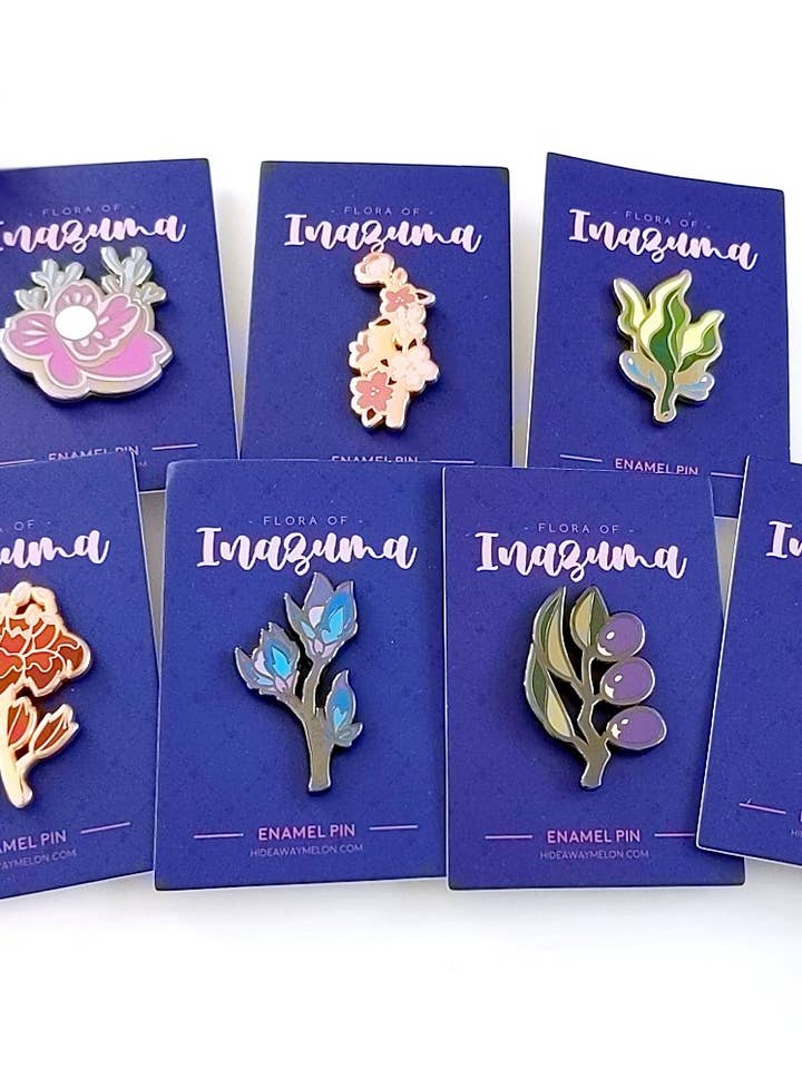 Flora of Inazuma (Genshin Impact) Hard Enamel Pins for wholesale by HideawayMelon