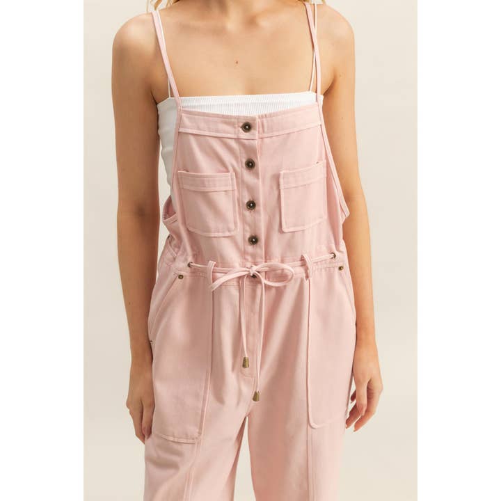 HYFVE - Wholesale Jumpsuit - Women's - HF24E170-Front Button Washed Twill Overall