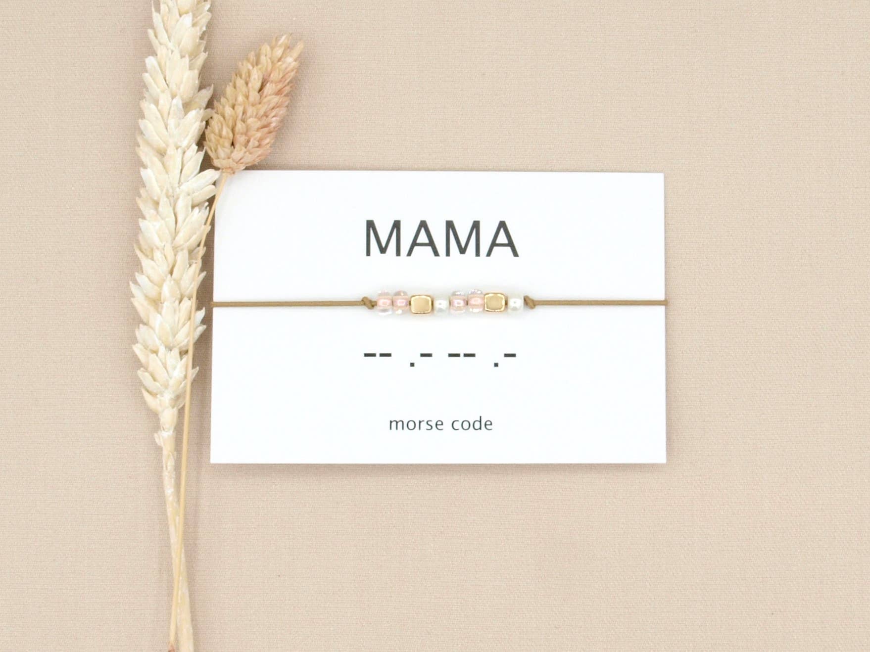 by Indah - Vendita all'ingrosso Bracciale con perline - Fascia da braccio con codice Morse Mama (argento, rosé goud, goud)4