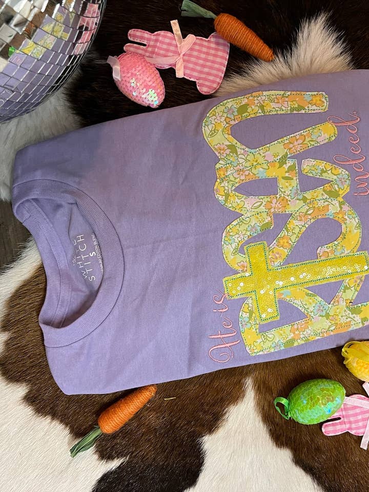 He Is RIsen...Indeed | Handmade | Purple for wholesale by The White Stitch