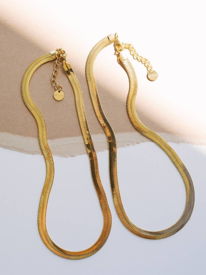 Collier Mia Herringbone || Choisissez la longueur pour la vente par BELJOY