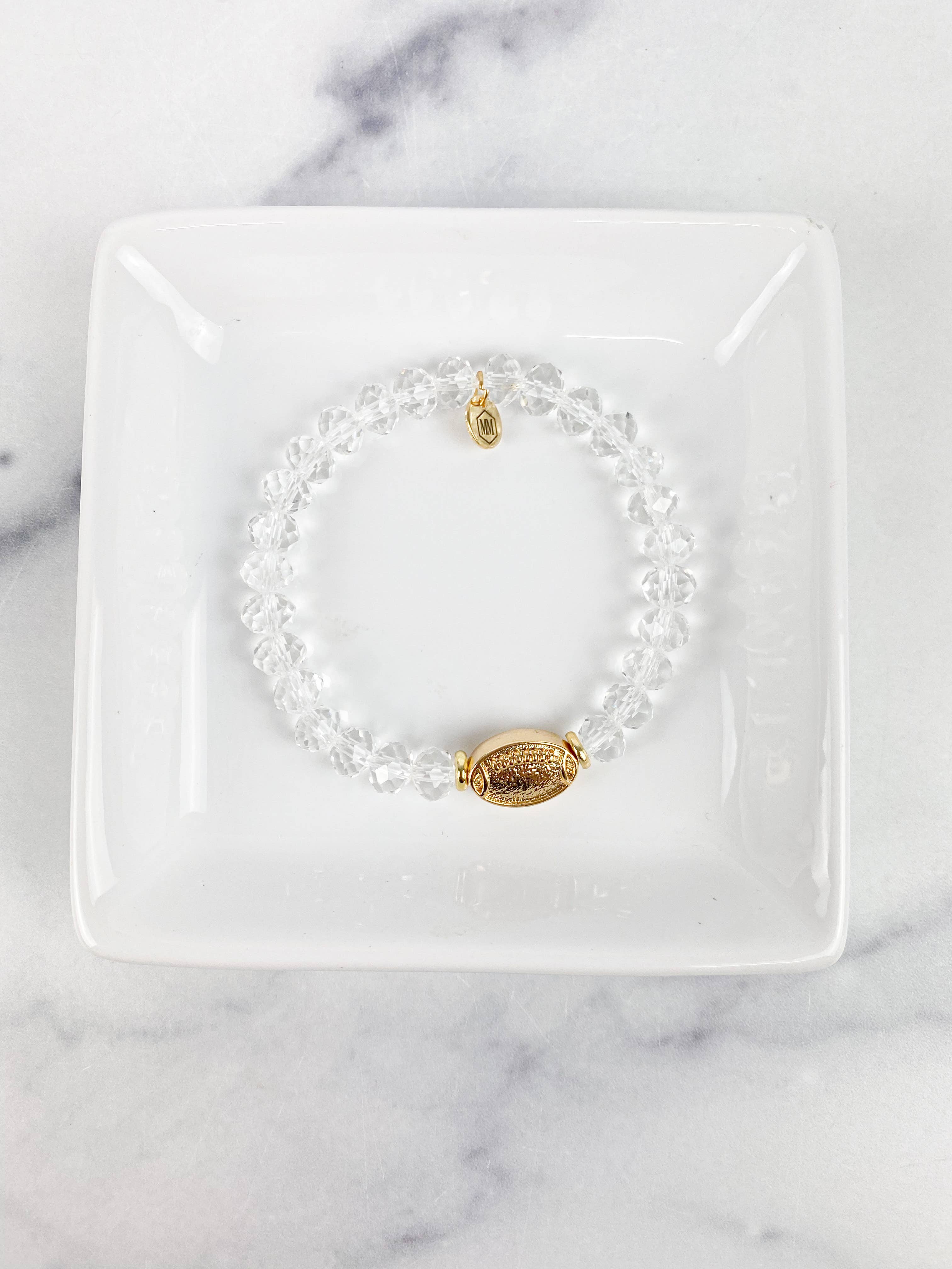 The Mod Miss - Wholesale Beaded Bracelet - Bracelet Crystal Beaded "Gold Football"8