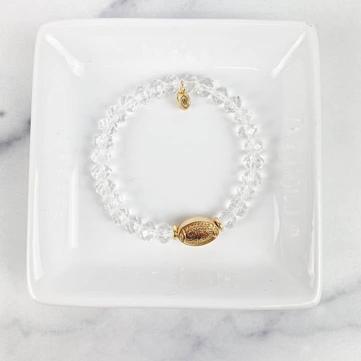 The Mod Miss - Wholesale Beaded Bracelet - Bracelet Crystal Beaded "Gold Football"8