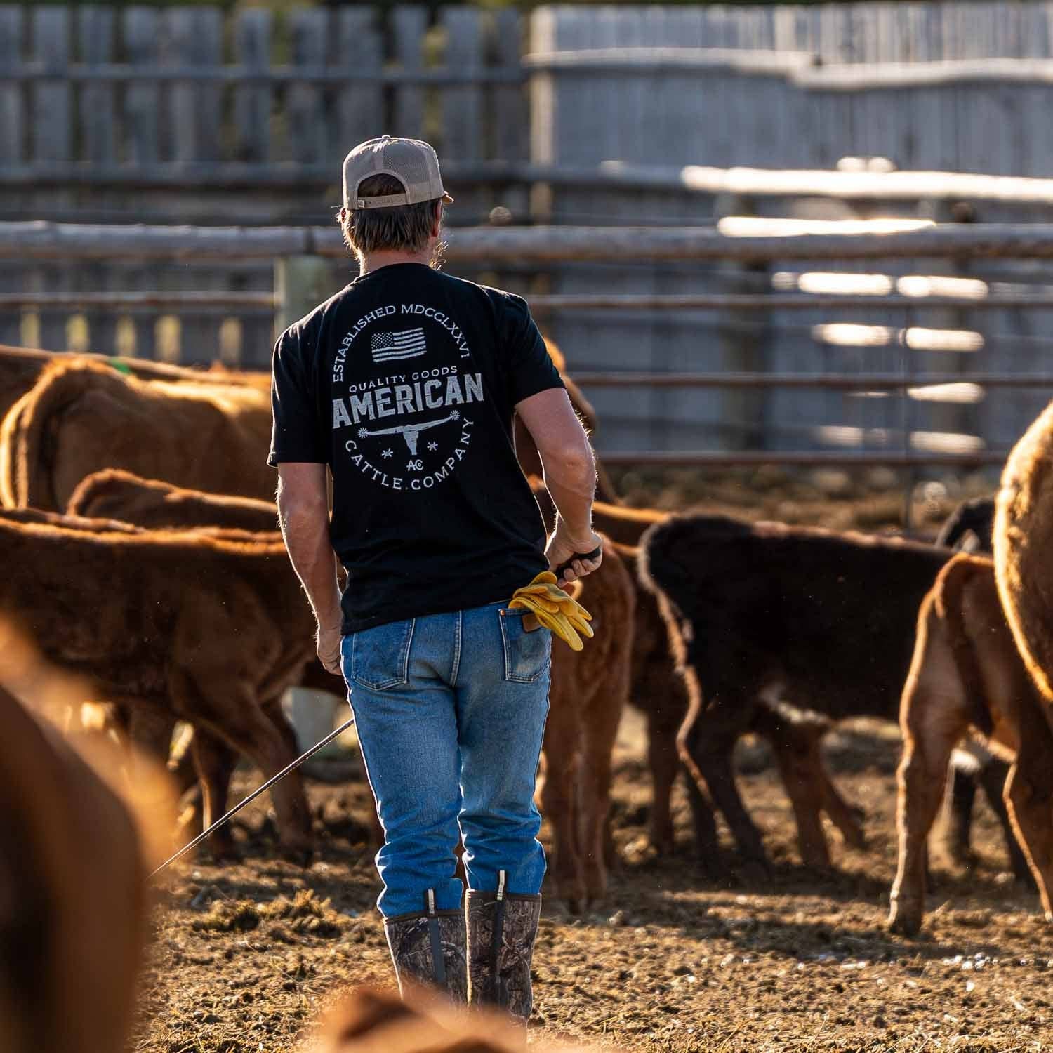 American Cattle Co - Wholesale Screen Printed T-Shirt - Unisex - Quality Goods Tee4