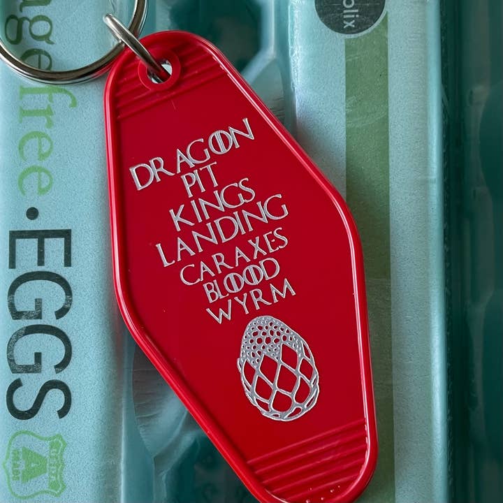 Sleutelhanger voor Motel - Drakenkuil - Caraxen (HotD, GoT) voor wholesale door The 3 Sisters Design Co.