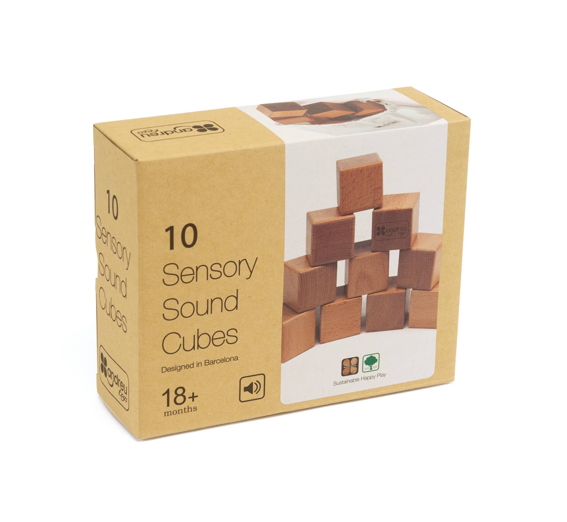 TOYS SERVICE, SL. -ANDREU TOYS- - Wholesale Wood Toy - Kids - 10 Sensory Sound Cubes / 10 Montessori Sensory Cubes5
