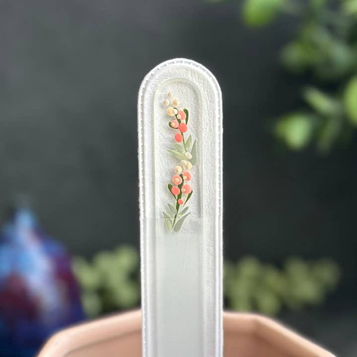 Hand Painted Glass Nail File - Desert Sage for wholesale by Blue Lemon Art
