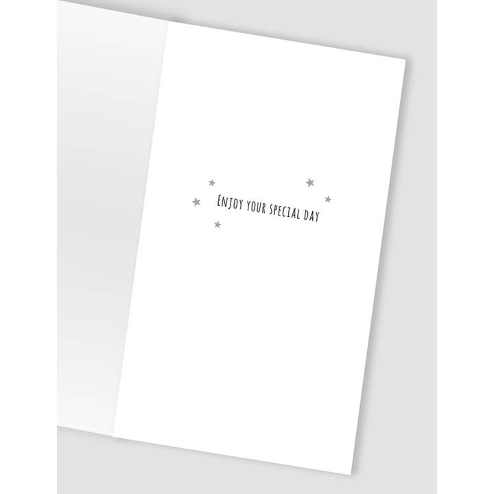 Second Nature Ltd – wholesale Birthday card – Dalmatian with Balloons & Gifts - Champagne - Second Nature