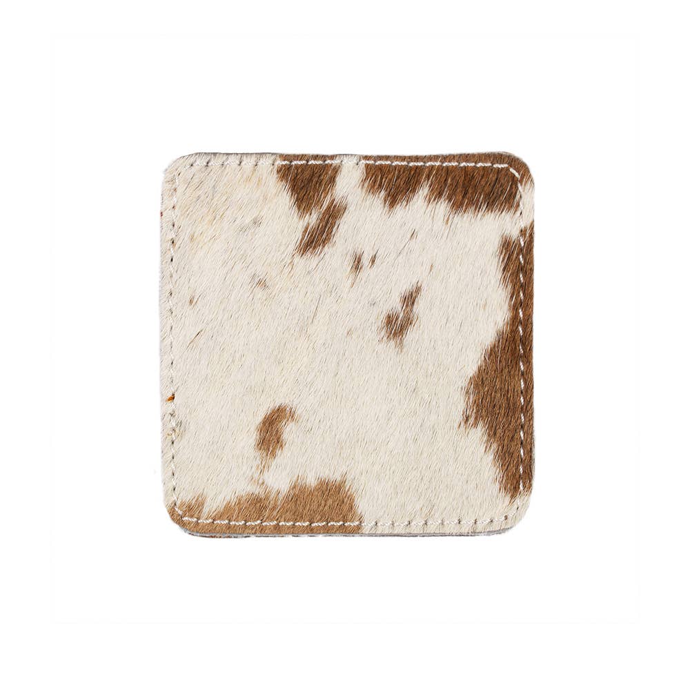 Mars & More - Brand of B Living - Wholesale Coasters - coaster cow square brown/white 9x9cm