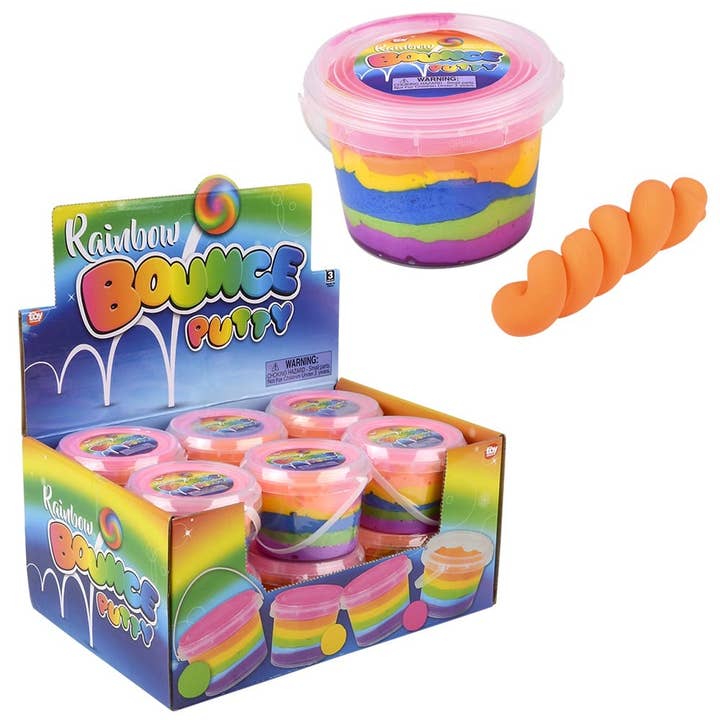 LLB Slime & Putty, 4 Zoll, BOUNCING PUTTY, REGENBOGENFARBEN für den Großhandel von La Luna Bella - Toys