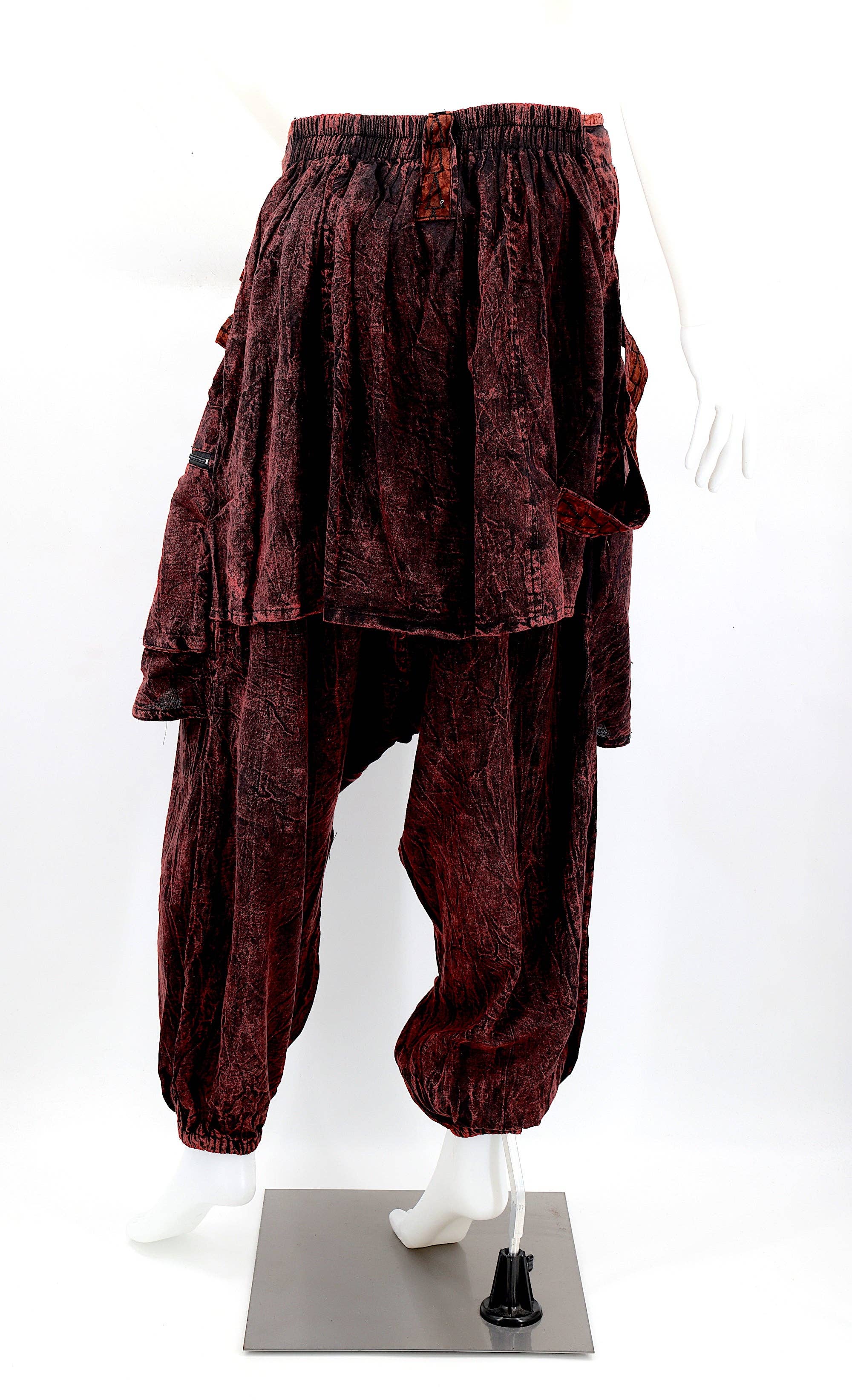 Himalaya Handmade – wholesale Byxor - Dam – Handgjorda bohemiska hippie haremsbyxor i bomull med blekt färgmönster Flower of Life16