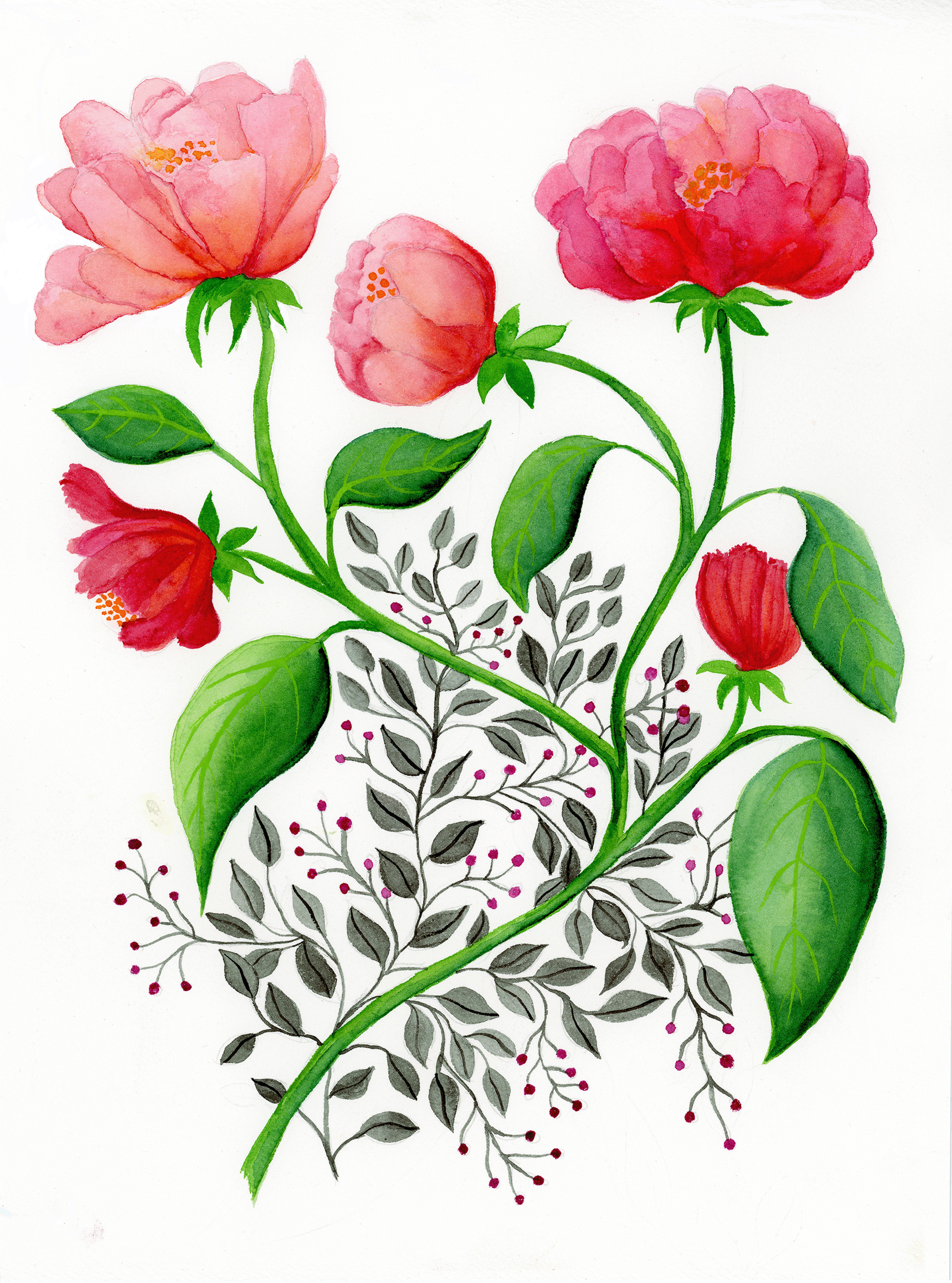 Jen Ray Studio - Wholesale Art Print - Floral Watercolor Giclee Fine Art Print0
