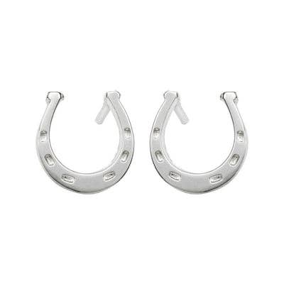 Boucles d'oreilles à tige en argent Lucky Horseshoe (symbolisant) pour la vente par Liwu Jewellery