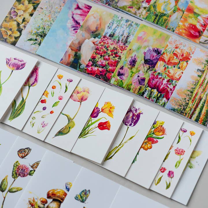 Alla Dickson Art - Wholesale Everyday Greeting Card - Pink Flower Note Card Wildflower Greeting Card Valentine Day3