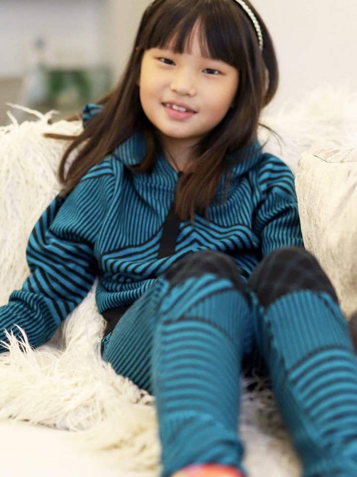 Teal and Black Brit Wit Jogger Pant - Girls for wholesale by Eva Franco