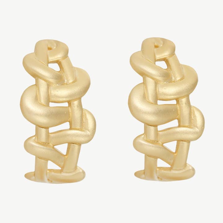 Boucles d'oreilles en forme de croissant en or pour la vente par Studio Grun