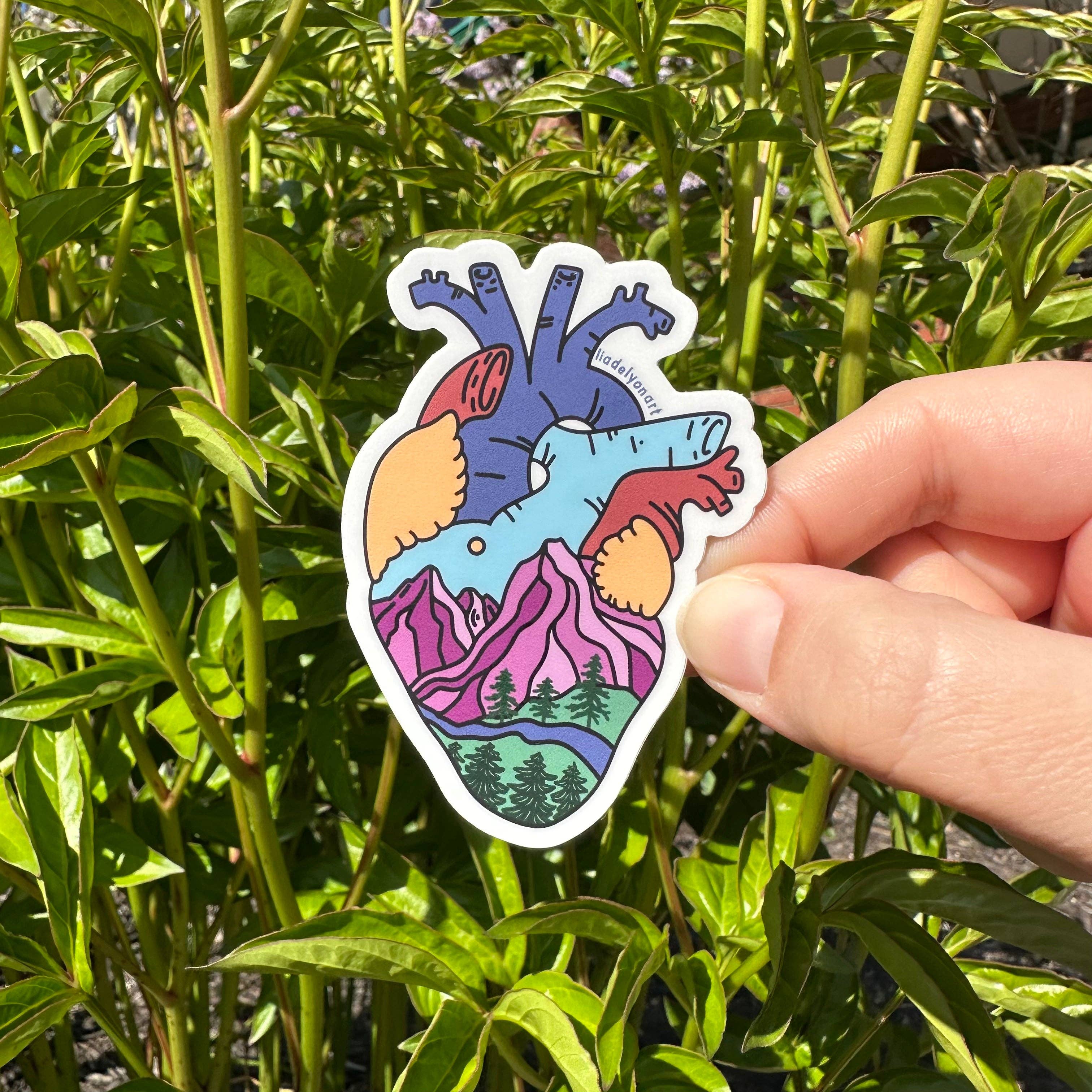 liadelyonart - Wholesale Sticker - Mountain Heart Nature Vinyl Sticker4