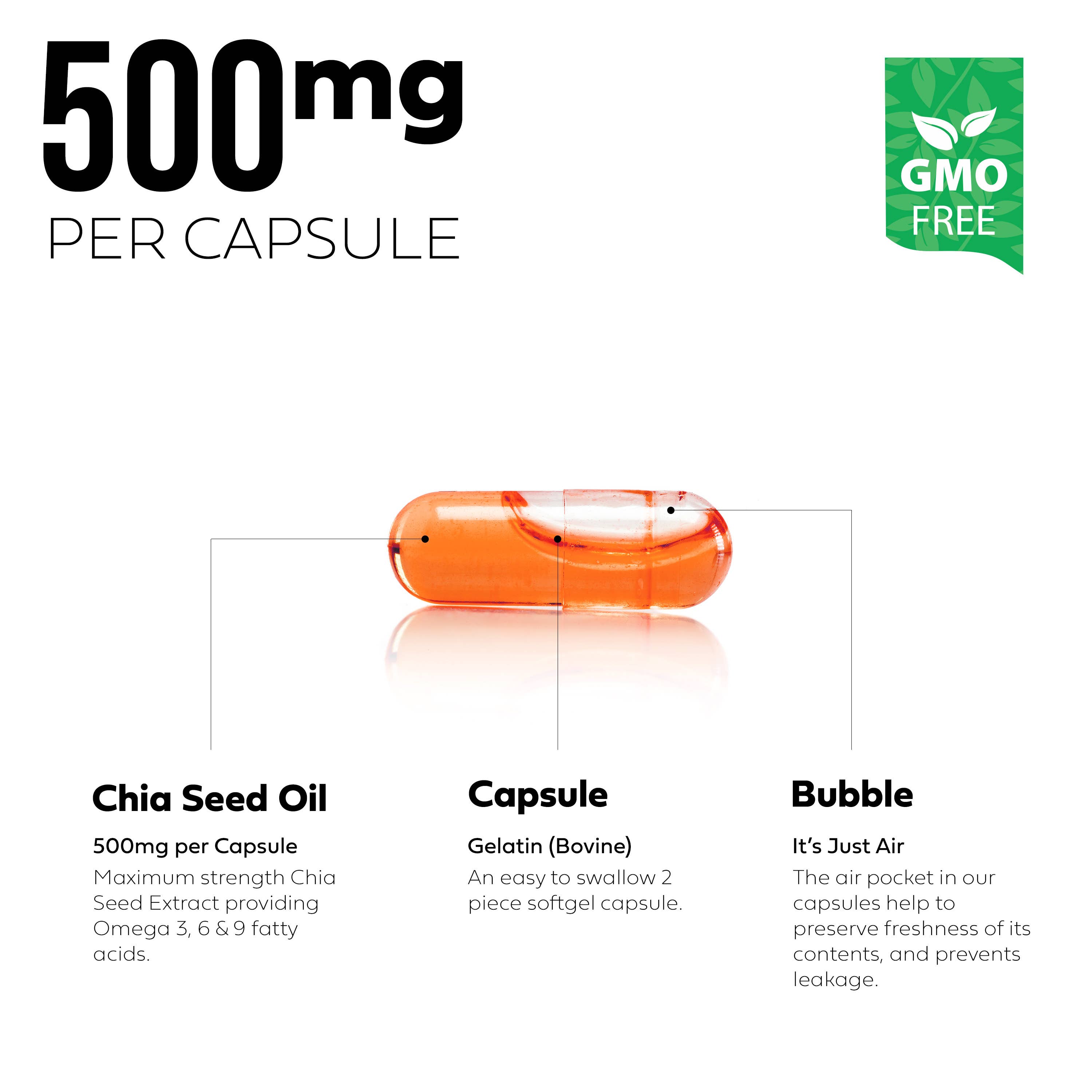 Better Place Brands - Wholesale Oral Supplement/Vitamin - Chia Seed Oil Capsules – 500mg Omega 3-6-9, 60 ct3