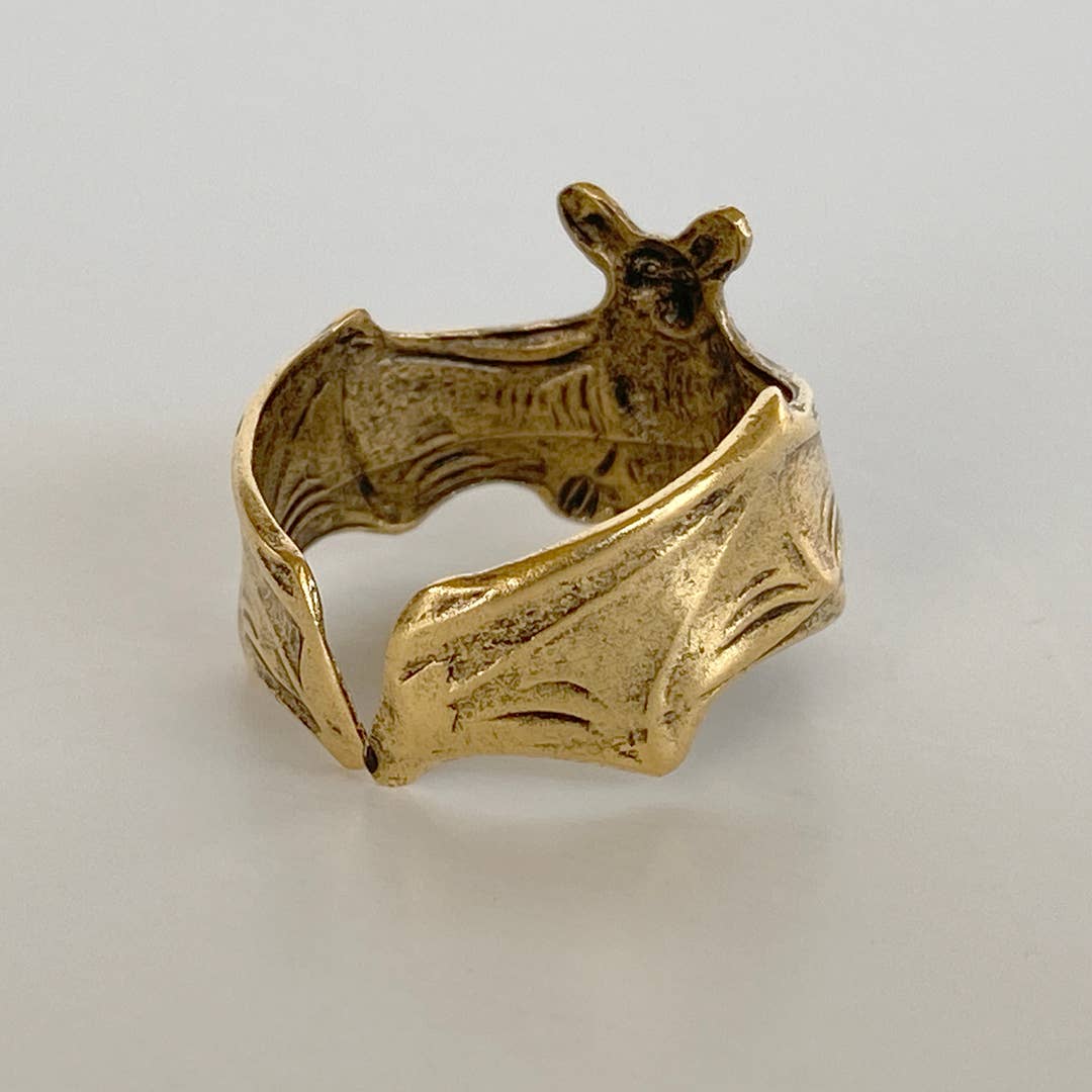 Ornamental Things - Wholesale Cocktail/Statement Ring - Gold Bat Ring2