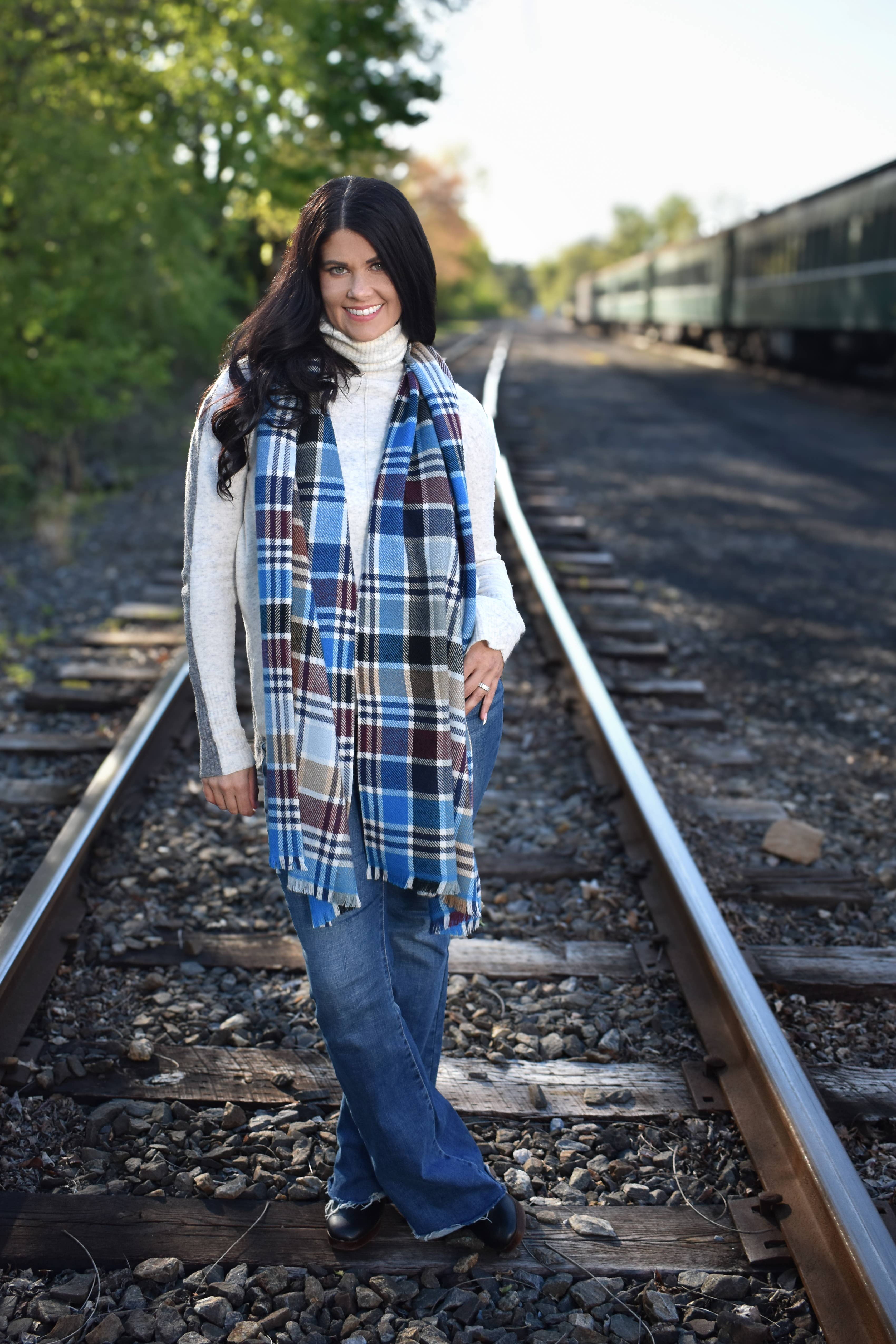 Dupatta Designs - Wholesale Scarf - Women's - Oakleigh Narrow Plaid Scarf 10PK12