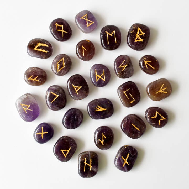 Soothing Crystals - Wholesale Spiritual Stone/Crystal - Futhark Rune Set | Amethyst | Rune Stones | Runic Crystals3