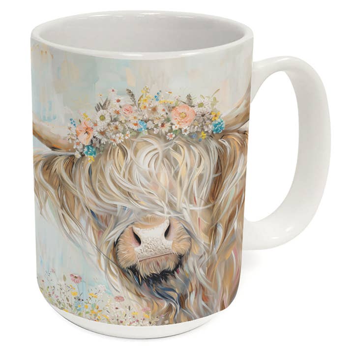 CounterArt/Highland Home/Thirstystone - Wholesale Coffee Mug - "Highland Beauty" 15 oz. Decorative Ceramic Mug
