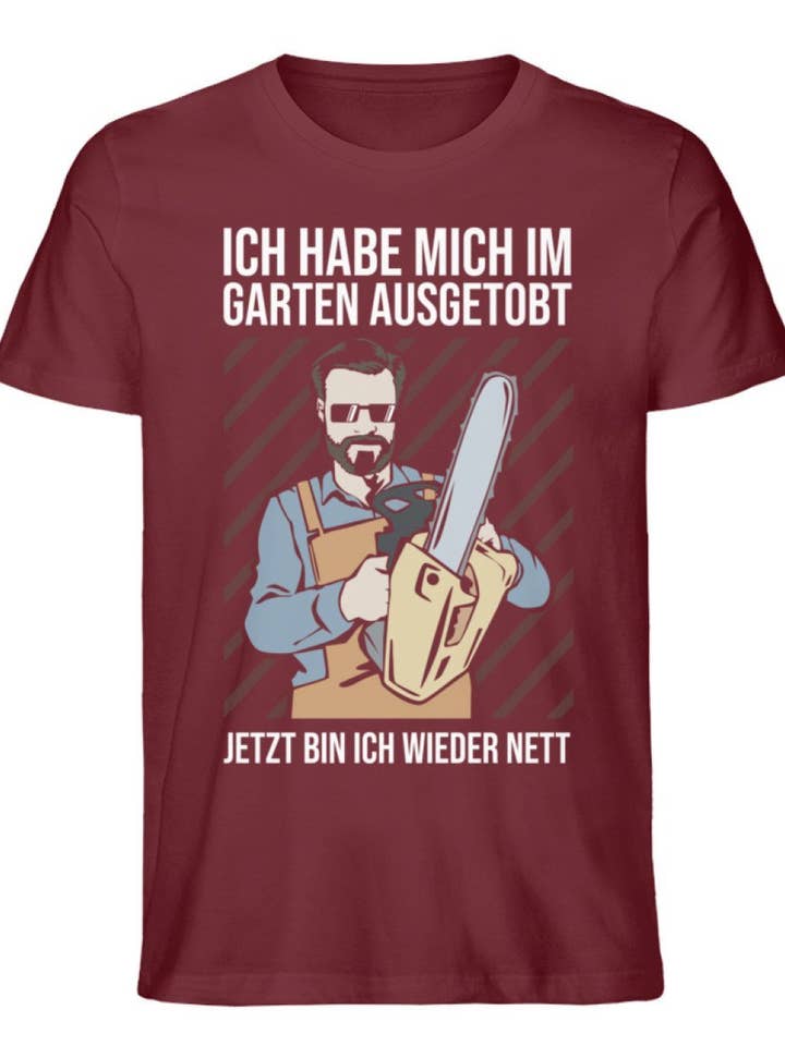 GARTENFAN - Wholesale Screen Printed T-Shirt - Men's - Off steam in the garden - men's premium organic shirt4