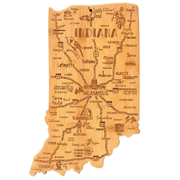 Destination Indiana Cutting Board with Engraved Artwork and other Purchase Wholesale made in indiana. Free Returns & Net 60 Terms on Faire trending on Faire.