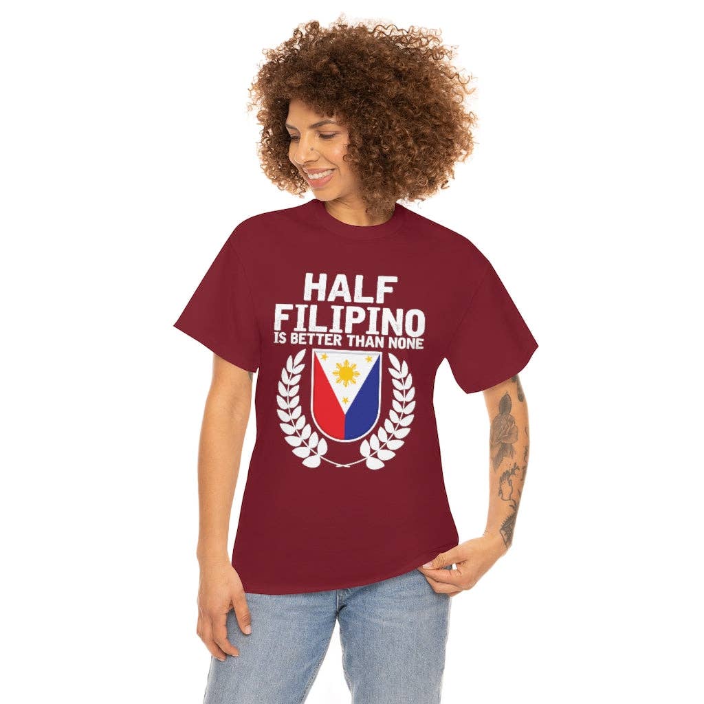 Teegarb LLC - Vendita all'ingrosso Maglietta serigrafata - Donna - Novità: mezzo filippino è meglio di niente, amante del Pinoy Pride, esilarante slang filippino, entusiasta del nazionalismo58