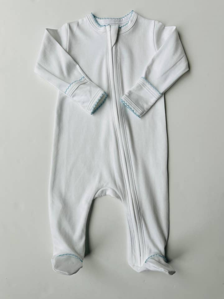 Stroller Society - Wholesale Bodysuit (Footed) - Baby - Pima Cotton Zipper Footie - Embroidery Blanks - Baby Clothes1