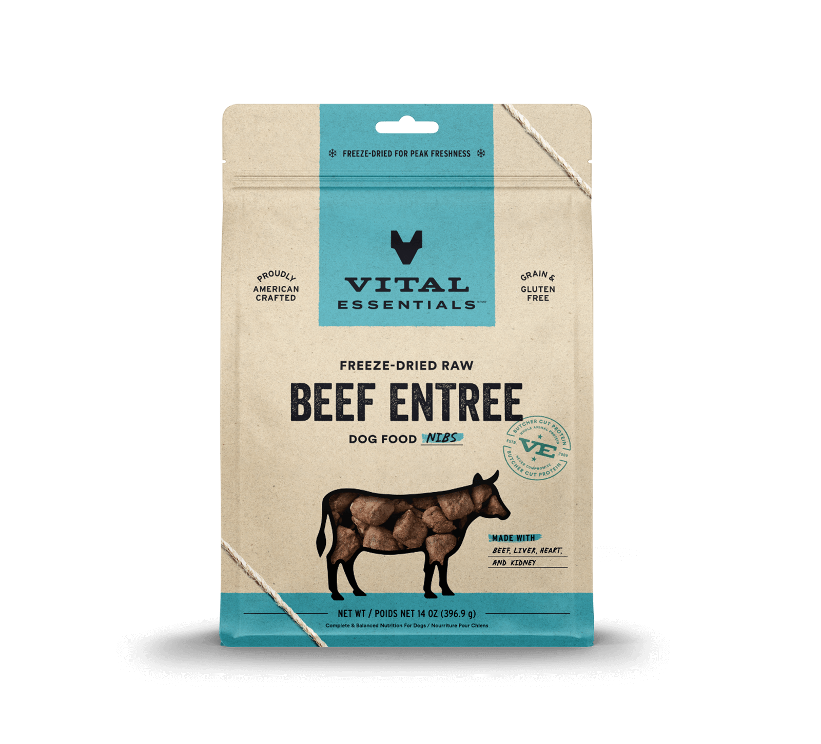 Pet Palette Distribution - Wholesale Pet Food - Dog - Vital Essentials Raw Beef FD Dog Food Nibs 14 oz2