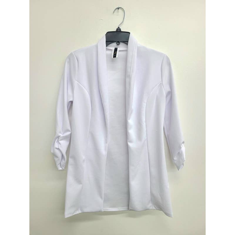 Uptown Apparel – wholesale Blazer – Women's – JK6880 Shirred 3/4 Sleeve Elegant Blazer6