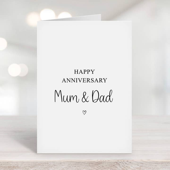 Carte d'anniversaire Mum And Dad pour la vente par Kalm Lettering