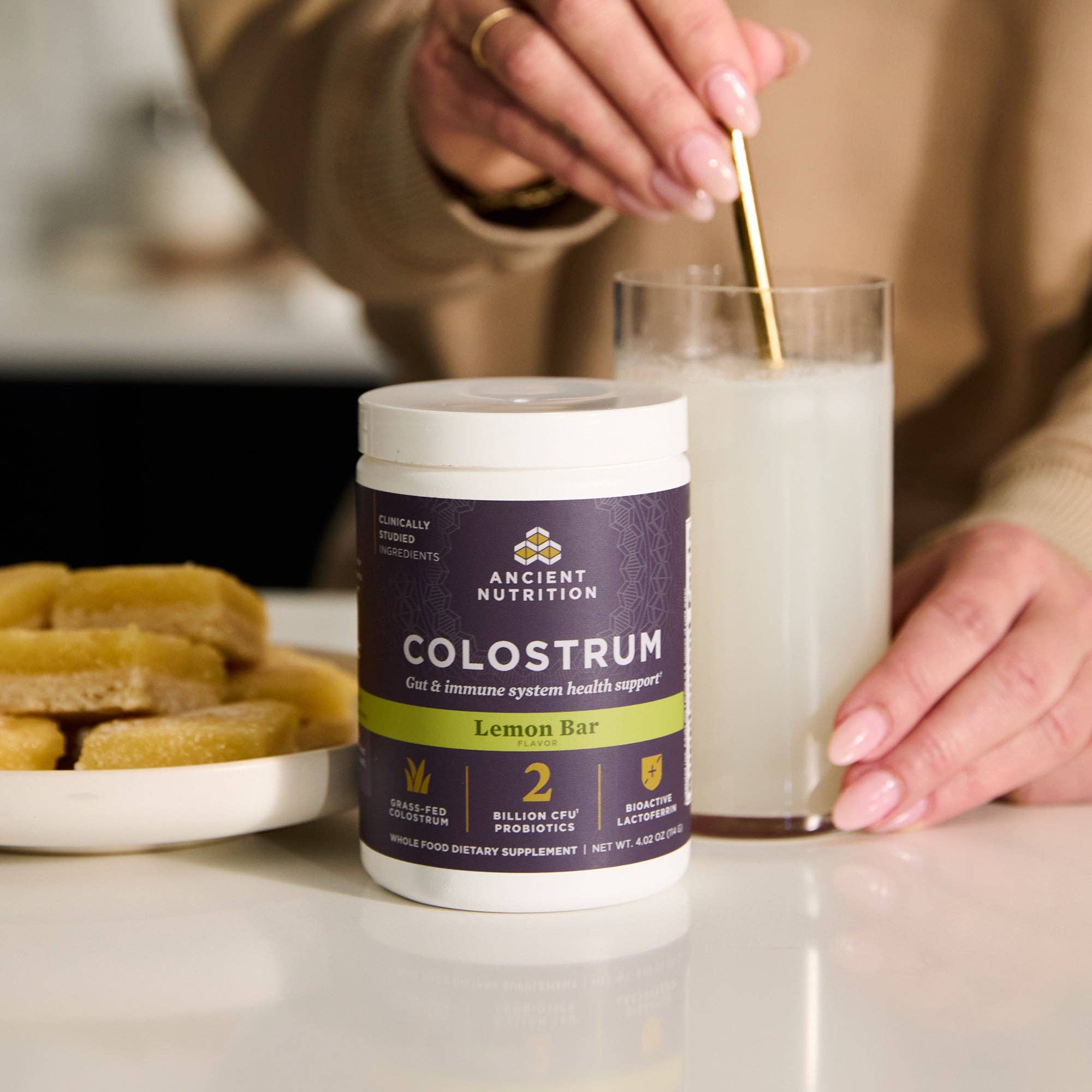 Ancient Nutrition - Wholesale Protein/Superfood Powder - Colostrum | Powder Lemon Bar Flavor (60 Servings)6