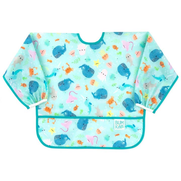 Bumkins - Wholesale Bib - Baby - Sleeved Bib: Ocean Life