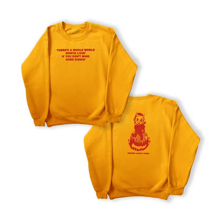 Camisola Keep Sinnin' Crewneck por atacado de Hungry Ghost Press