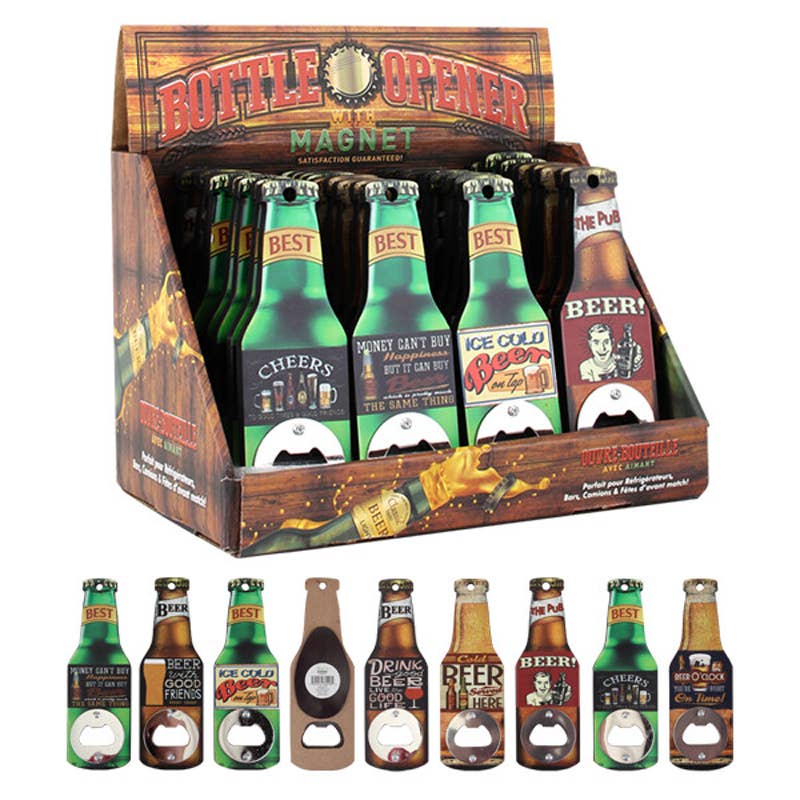 Deluxe Import Trading - Wholesale Bottle/Wine Opener - Beer Opener w/ Magnet Display0