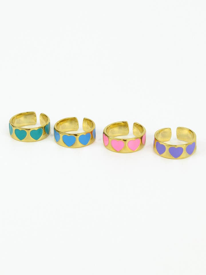 HEART RINGS: PACK OF 4 for wholesale by My Doris