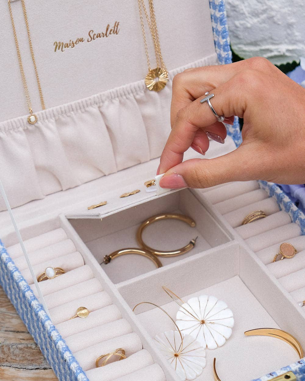 Maison Scarlett - Wholesale Jewelry Box/Organizer - Anne houndstooth jewelry box5