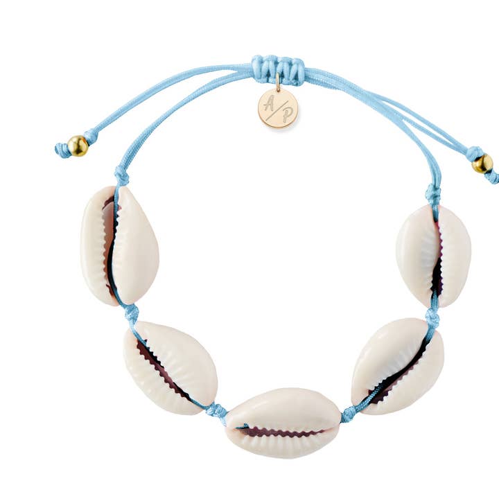 Natural Shell Adjustable Bracelet - Bluebell for wholesale by Adriana Pappas Designs