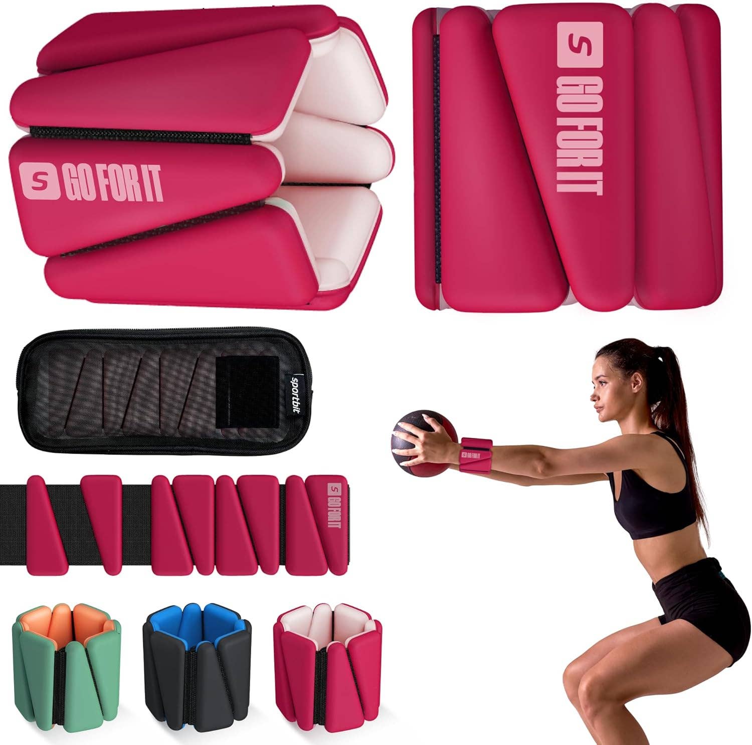 Sportbit - Wholesale Fitness Equipment - SPORTBIT Wrist and Ankle Weights for Women - Set of 2 (1lb Each) Wearable Ankle & Wrist Weights8
