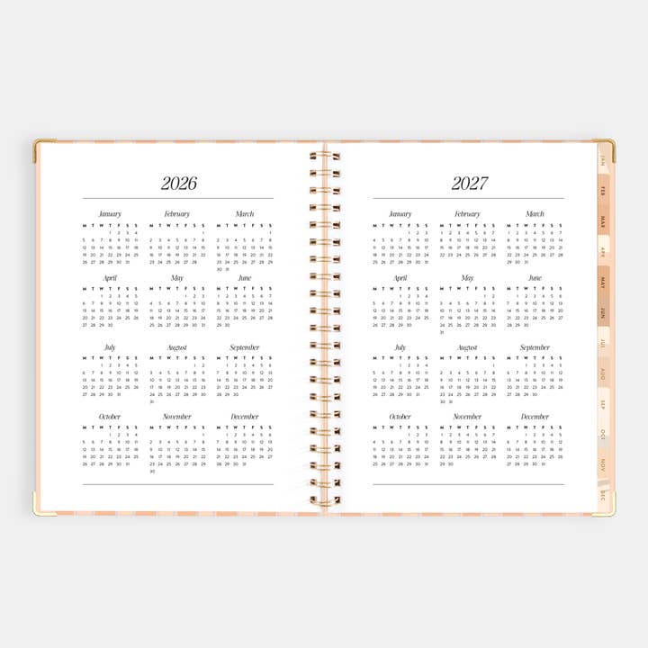 Fox & Fallow - Wholesale Planner - 2026 Coral Stripe A4 Academic Vertical Spiral Planner5